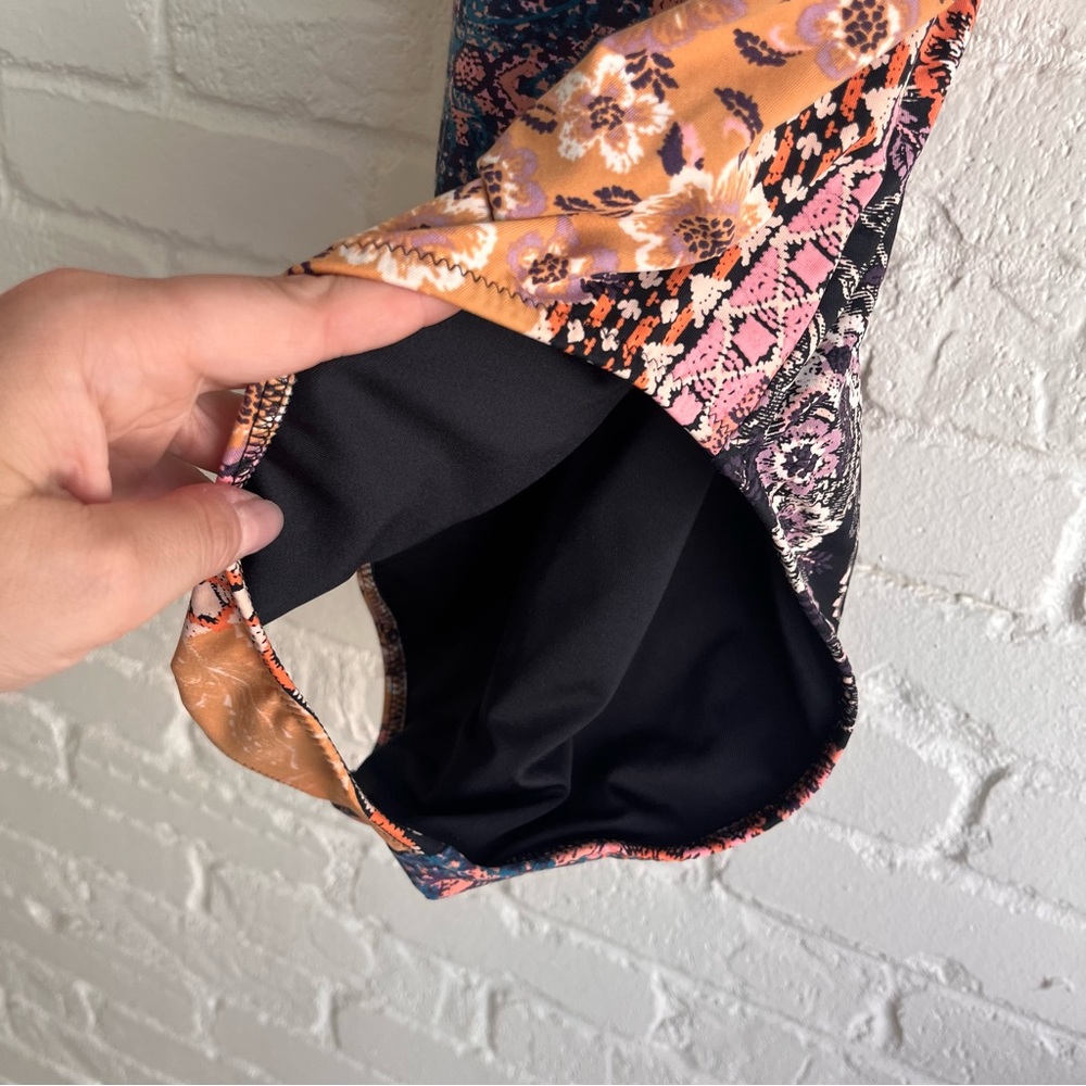 Garnet Hill Floral and Paisley One Piece Swimsuit - Black, Orange, Blue - Picture 14 of 16
